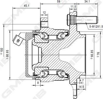 Ступица колеса GMB. Артикул GH35190A