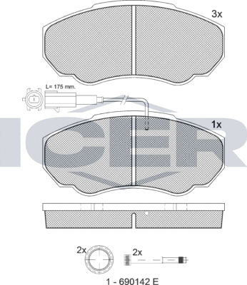 Тормозные колодки Icer. Артикул 141523-066