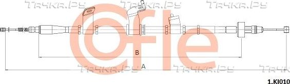 Трос ручника (тросик ручного тормоза) Cofle. Артикул 92.1.KI010