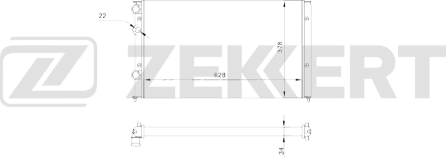 Радиатор охлаждения двигателя Zekkert (алюминий / пластик). Артикул MK-1630