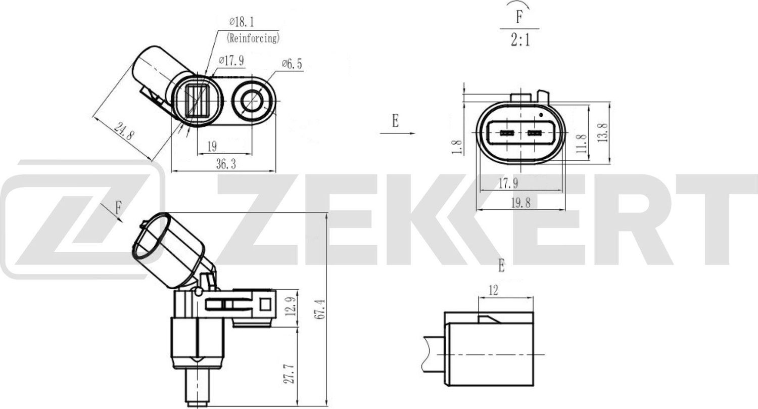 Датчик ABS Zekkert. Артикул SE-6182