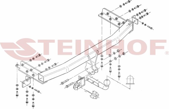 Фаркоп Steinhof для Nissan X-Trail T30 2001-2007. Артикул N-100