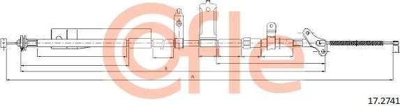 Трос ручника (тросик ручного тормоза) Cofle задний левый для Opel Frontera B 1998-2004. Артикул 92.17.2741