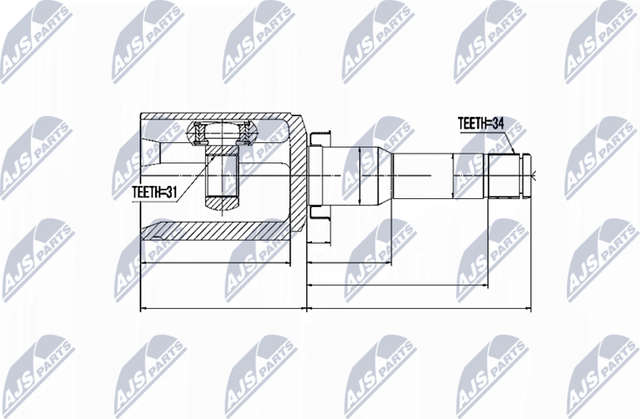 Шрус внутренний (граната) NTY. Артикул NPW-DW-017