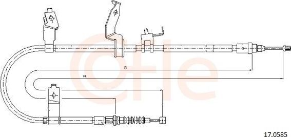 Трос ручника (тросик ручного тормоза) Cofle. Артикул 17.0585