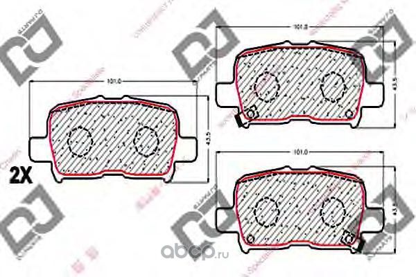 Колодки тормозные дисковые (DJ Parts). Артикул BP1765