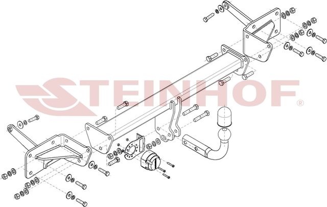 Фаркоп Steinhof для Volkswagen Multivan T7 STM, STN 2021-2026. Артикул V-083