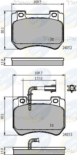 Тормозные колодки Comline Comline передние для Alfa Romeo 159 2005-2012. Артикул CBP12102