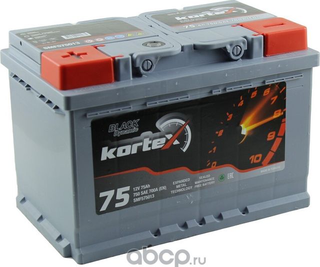 Аккумулятор KORTEX BLACK Dynamic 75А/ч. Артикул SMF575013