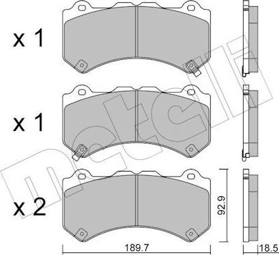 Тормозные колодки Metelli передние для Nissan GT-R I 2007-2026. Артикул 22-1156-0