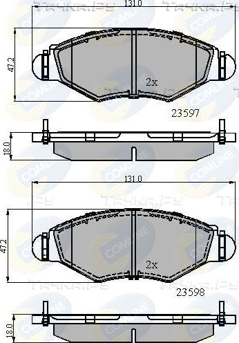 Тормозные колодки Comline Comline передние для Peugeot 206 1998-2013. Артикул CBP01131