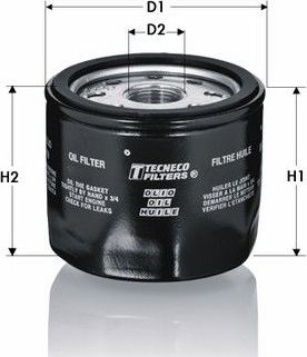 Масляный фильтр Tecneco Filters для Toyota Auris I 2007-2012. Артикул OL86T