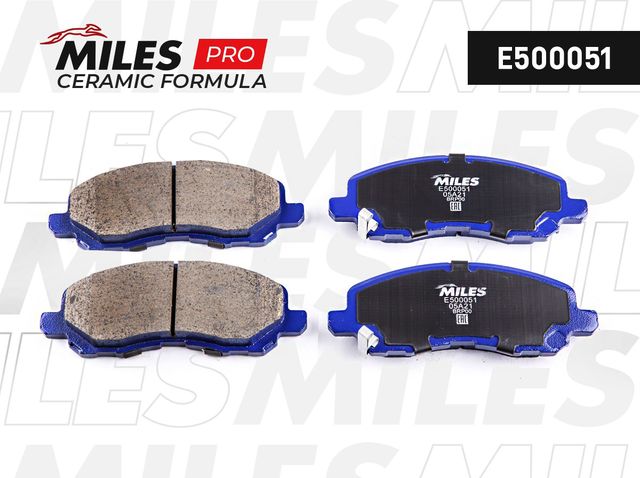 Тормозные колодки Miles (Керамика) передние для Dodge Caliber I 2006-2013. Артикул E500051