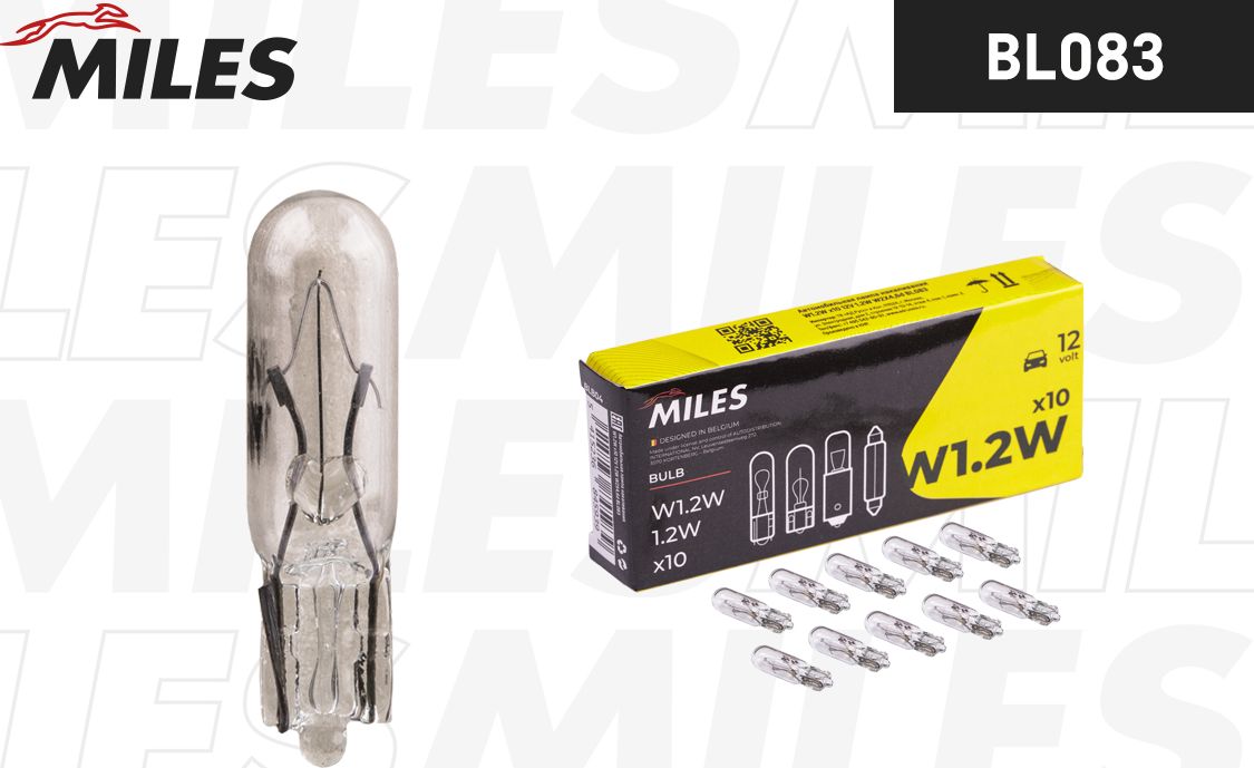 Лампа W1,2W 12V 1,2W W2x4,6d Miles. Артикул BL083