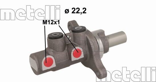 Тормозной цилиндр главный Metelli (алюминий). Артикул 05-1150