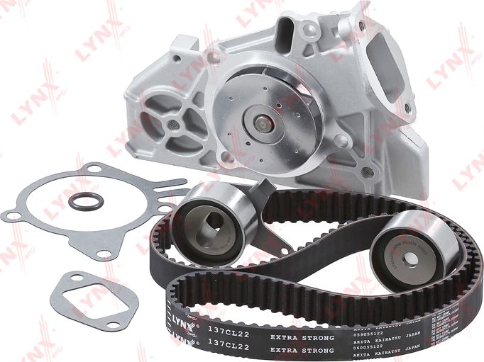 Помпа (водяной насос) с комплектом ремня ГРМ LYNXauto. Артикул PW-1324