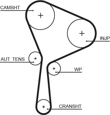 Ремень ГРМ Gates (HNBR (Hydrierter Acryl-Nitril-Butadien-Kautschuk)). Артикул 5654XS