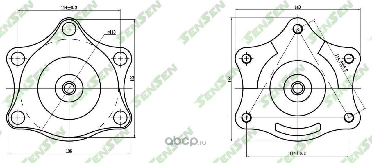 ОПОРА ПЕРЕДНЕГО АМОРТИЗАТОРА HONDA CR-V RE3/RE4 07 (Sensen) Sensen. Артикул M61072