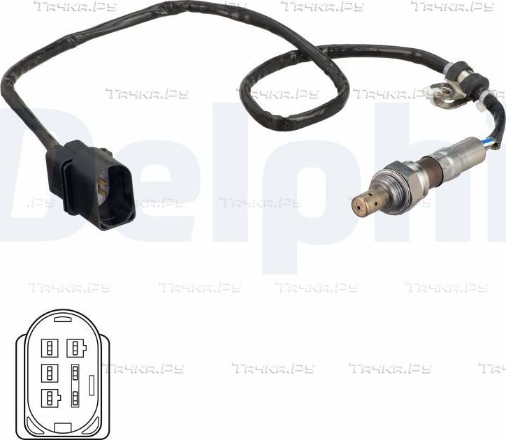 Лямбда-зонд (кислородный датчик) Delphi для SEAT Altea I 2004-2015. Артикул ES21102-12B1