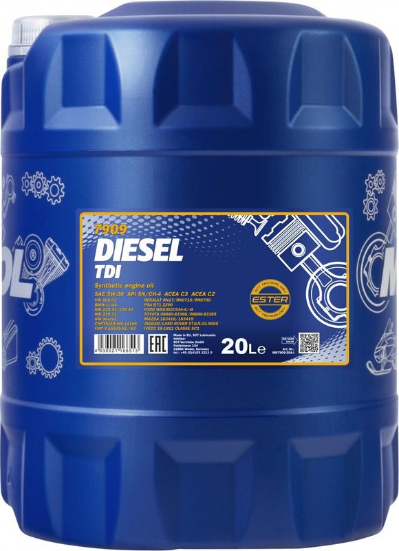 Масло моторное Diesel TDI  5w30  20l (Mannol). Артикул 1056