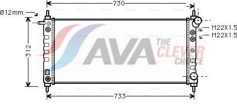 Радиатор охлаждения двигателя AVA для Opel Corsa B 1996-2000. Артикул OL2264