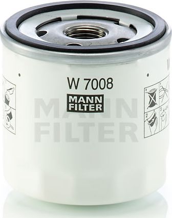 Масляный фильтр Mann-Filter для Ford Kuga II 2013-2019. Артикул W 7008