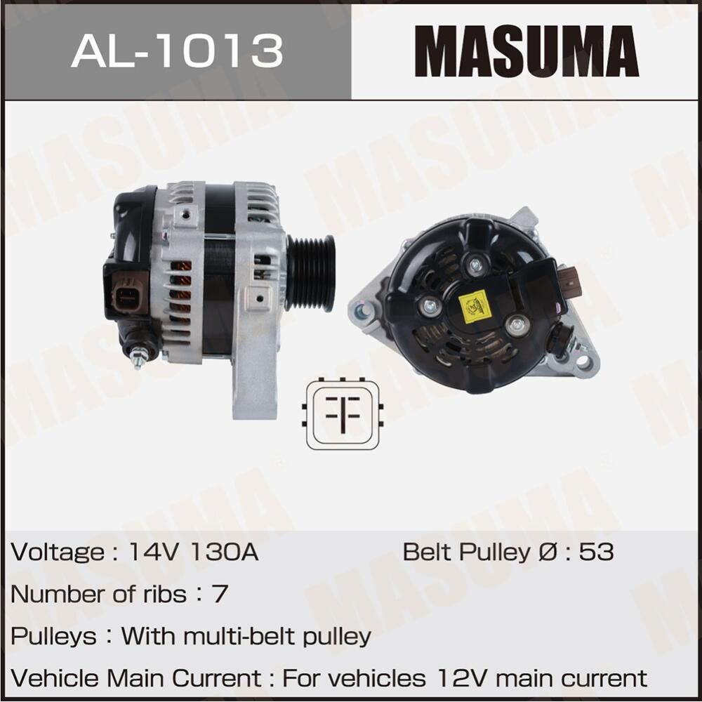 Генератор MASUMA, TOYOTA / 1GRFE (14V/130A). Артикул AL1013