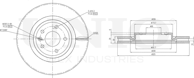 Диск тормозной (Unio). Артикул BRD-20510
