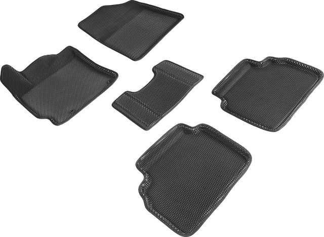 Коврики Seintex 3D EVA Соты для салона Kia Cerato IV 2018-2026 ЧЕРНЫЕ. Артикул 95405