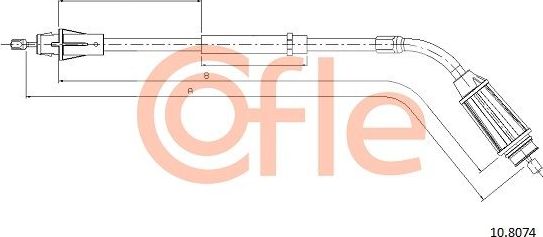 Трос ручника (тросик ручного тормоза) Cofle. Артикул 92.10.8074