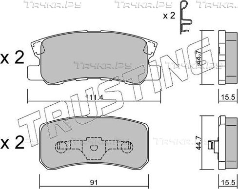 Тормозные колодки Trusting задние для Mitsubishi Pajero IV 2007-2026. Артикул 415.0