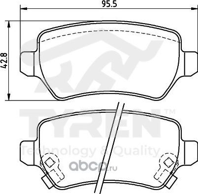 Дисковые тормозные колодки (Tyren). Артикул TYR1216851