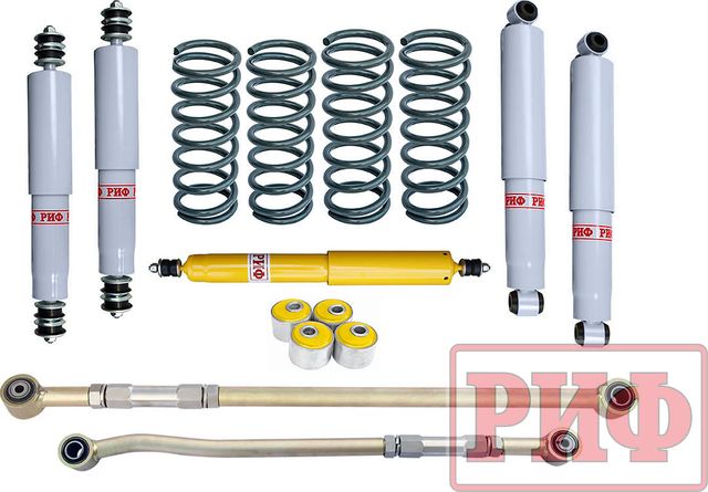 Лифт-комплект РИФ жесткий для Nissan Patrol Y60 (правый руль) 1987-1997, лифт 50 мм. Артикул RIF-Y60-C-R-G