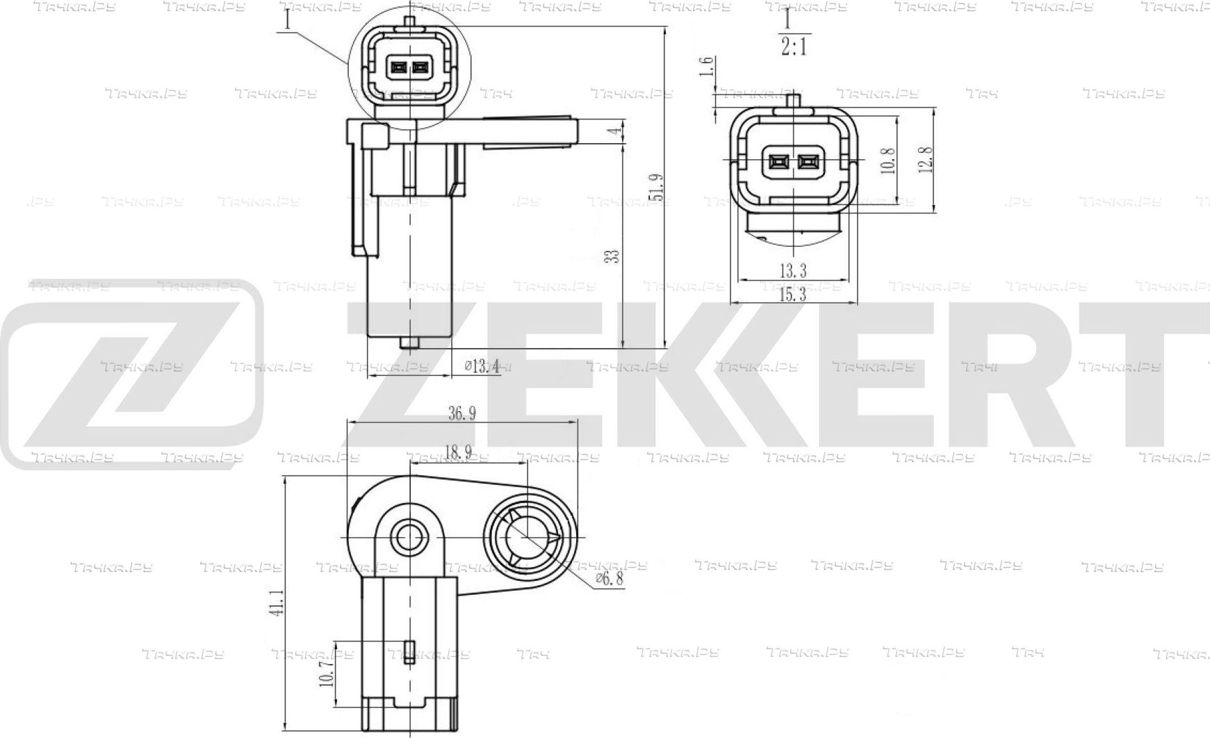 Датчик положения коленвала Zekkert для Renault Scenic II 2003-2009. Артикул SE-4097