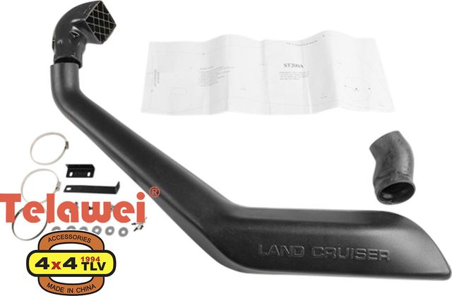 Шноркель Telawei для Toyota Land Cruiser 200 (Diesel 1VD-FTV 4.5Litre-V8 Intercooled Twin Turbo; Petrol 2UZ-FE 4.7Litre-V8 DOHC Petrol) 2007-2021. Артикул ST200A