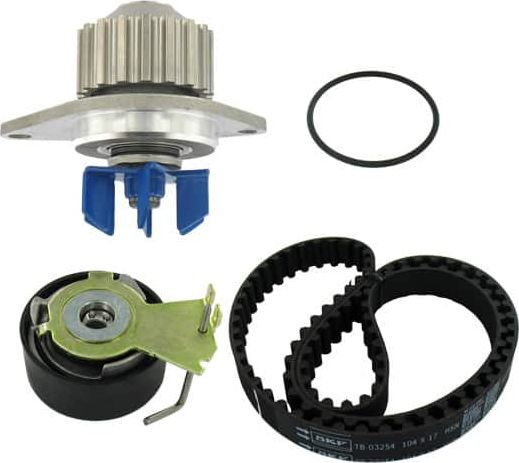 Помпа (водяной насос) с комплектом ремня ГРМ SKF. Артикул VKMC 03254
