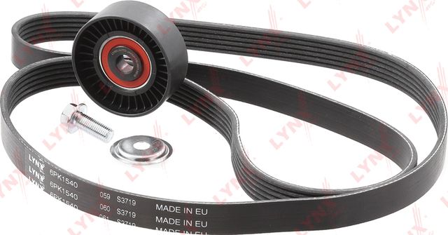 Приводной ремень поликлиновой с роликами (комплект) LYNXauto. Артикул PK-5028