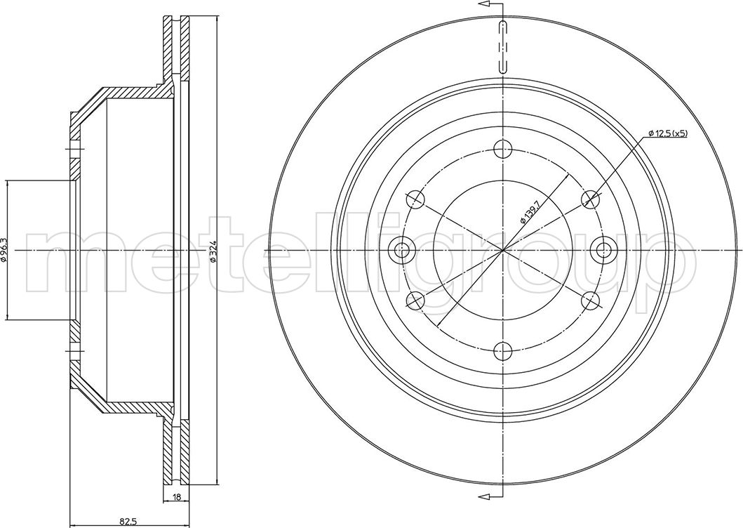 Тормозной диск Metelli. Артикул 23-1556