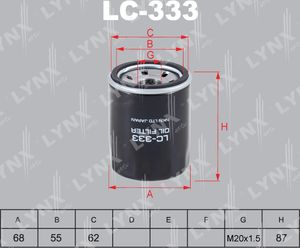 Масляный фильтр LYNXauto для Mitsubishi Colt VI (Z20/Z30) 2004-2012. Артикул LC-333