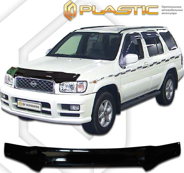 Дефлектор СА Пластик для капота (Classic черный) Nissan Terrano R50 2002-2006. Артикул 2010010105419