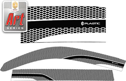 Дефлекторы СА Пластик для окон (Серия Art черная) Lexus LX 570 2008-2015. Артикул 2010031502945
