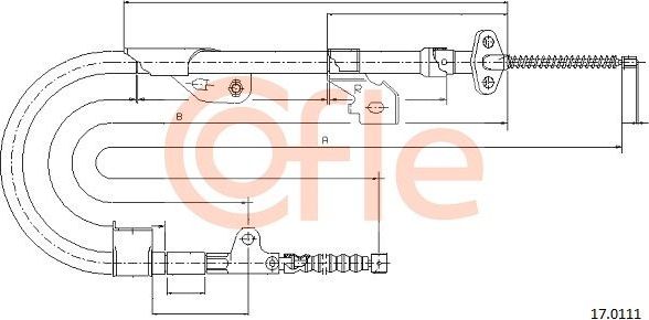 Трос ручника (тросик ручного тормоза) Cofle задний правый для Nissan Almera N15 1995-2000. Артикул 92.17.0111