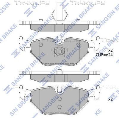 Тормозные колодки Sangsin Hi-Q задние для Saab 9-5 I 1997-2009. Артикул SP2162