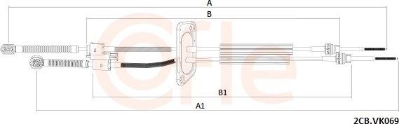 Трос переключения передач КПП Cofle для Volkswagen Transporter T6 2015-2026. Артикул 92.2CB.VK069
