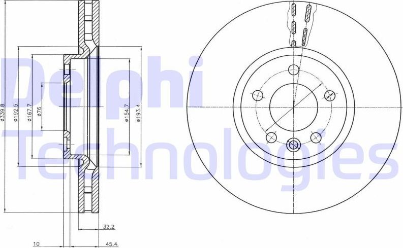 Тормозной диск Delphi. Артикул BG9106