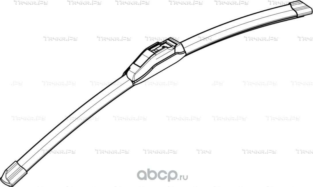 Щетка стеклоочистителя бескаркасная PLUS 450мм (18) 1 адптр (Hook 9x3, 9x4 Крючо (Airline). Артикул AWBBN450