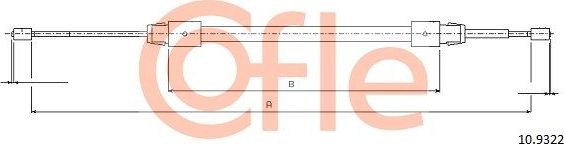 Трос ручника (тросик ручного тормоза) Cofle. Артикул 92.10.9322