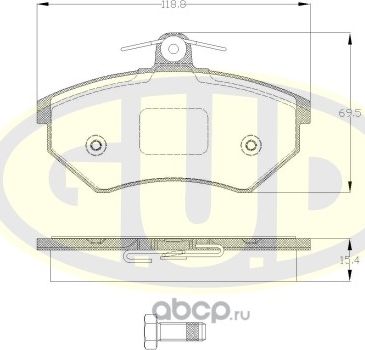 Тормозные колодки G.U.D. передние для SEAT Cordoba II 2006-2009. Артикул GBP013450