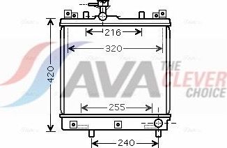 Радиатор охлаждения двигателя AVA. Артикул SZ2082