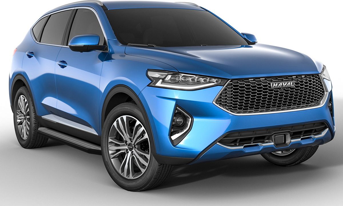 Пороги алюминиевые Rival Premium-Black для Haval F7x 2019-2026. Артикул A180ALB.9403.1